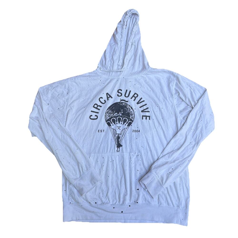 Vintage Y2K Circa Survive Light Hoodie Medium Emo Anthony Green Post Hardcore